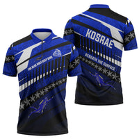 Kosrae Deep Sea Scuba Diving Zipper Polo Shirt Blue Hole Beneath The Surface Coral Reef Graphic Art TS04 - Polynesian Pride