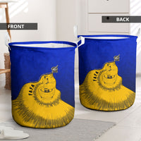 Kosrae Fafa Culinary Heritage Laundry Basket Kosraean Gold Taro Tradition Illustration With Coconut Leaves TS04 - Polynesian Pride