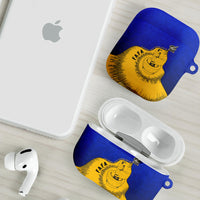 Kosrae Fafa Culinary Heritage AirPods Case Kosraean Gold Taro Tradition Illustration With Coconut Leaves TS04 - Polynesian Pride
