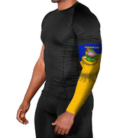 Kosrae Fafa Culinary Heritage Arm Sleeves Kosraean Gold Taro Tradition Illustration With Coconut Leaves TS04 - Polynesian Pride