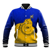Kosrae Fafa Culinary Heritage Baseball Jacket Kosraean Gold Taro Tradition Illustration With Coconut Leaves TS04 Unisex Blue Yellow - Polynesian Pride