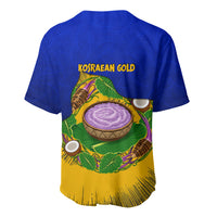 Kosrae Fafa Culinary Heritage Baseball Jersey Kosraean Gold Taro Tradition Illustration With Coconut Leaves TS04 - Polynesian Pride