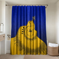 Kosrae Fafa Culinary Heritage Bathroom Set Kosraean Gold Taro Tradition Illustration With Coconut Leaves TS04 Shower Curtain Only Blue Yellow - Polynesian Pride