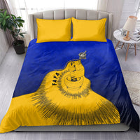 Kosrae Fafa Culinary Heritage Bedding Set Kosraean Gold Taro Tradition Illustration With Coconut Leaves TS04 - Polynesian Pride