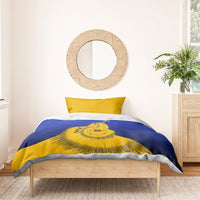 Kosrae Fafa Culinary Heritage Bedding Set Kosraean Gold Taro Tradition Illustration With Coconut Leaves TS04 - Polynesian Pride