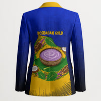 Kosrae Fafa Culinary Heritage Blazer Kosraean Gold Taro Tradition Illustration With Coconut Leaves TS04 - Polynesian Pride