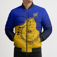Kosrae Fafa Culinary Heritage Bomber Puffer Jacket Kosraean Gold Taro Tradition Illustration With Coconut Leaves TS04 - Polynesian Pride