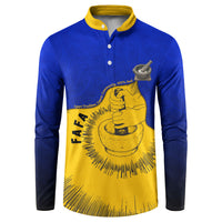 Kosrae Fafa Culinary Heritage Button Sweatshirt Kosraean Gold Taro Tradition Illustration With Coconut Leaves TS04 Blue Yellow - Polynesian Pride