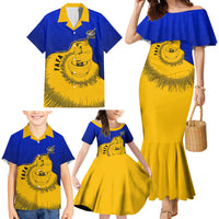 Kosrae Fafa Culinary Heritage Family Matching Mermaid Dress and Hawaiian Shirt Kosraean Gold Taro Tradition Illustration With Coconut Leaves TS04 - Polynesian Pride