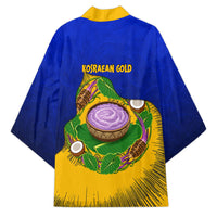 Kosrae Fafa Culinary Heritage Kimono Kosraean Gold Taro Tradition Illustration With Coconut Leaves TS04 - Polynesian Pride