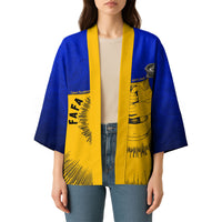 Kosrae Fafa Culinary Heritage Kimono Kosraean Gold Taro Tradition Illustration With Coconut Leaves TS04 - Polynesian Pride