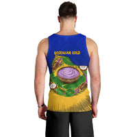 Kosrae Fafa Culinary Heritage Men Tank Top Kosraean Gold Taro Tradition Illustration With Coconut Leaves TS04 - Polynesian Pride