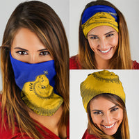 Kosrae Fafa Culinary Heritage Neck Gaiter Kosraean Gold Taro Tradition Illustration With Coconut Leaves TS04 - Polynesian Pride