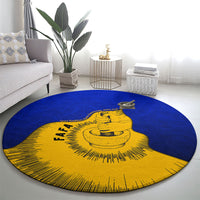 Kosrae Fafa Culinary Heritage Round Carpet Kosraean Gold Taro Tradition Illustration With Coconut Leaves TS04 - Polynesian Pride