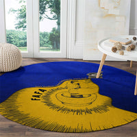 Kosrae Fafa Culinary Heritage Round Carpet Kosraean Gold Taro Tradition Illustration With Coconut Leaves TS04 - Polynesian Pride