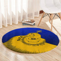 Kosrae Fafa Culinary Heritage Round Carpet Kosraean Gold Taro Tradition Illustration With Coconut Leaves TS04 - Polynesian Pride