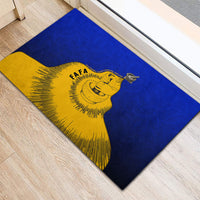 Kosrae Fafa Culinary Heritage Rubber Doormat Kosraean Gold Taro Tradition Illustration With Coconut Leaves TS04 - Polynesian Pride
