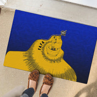 Kosrae Fafa Culinary Heritage Rubber Doormat Kosraean Gold Taro Tradition Illustration With Coconut Leaves TS04 - Polynesian Pride
