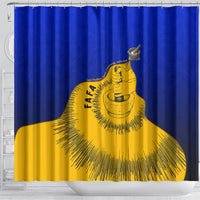 Kosrae Fafa Culinary Heritage Shower Curtain Kosraean Gold Taro Tradition Illustration With Coconut Leaves TS04 - Polynesian Pride