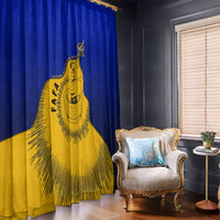 Kosrae Fafa Culinary Heritage Window Curtain Kosraean Gold Taro Tradition Illustration With Coconut Leaves TS04 - Polynesian Pride