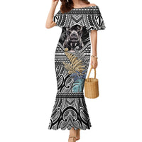 Polynesian Pitbull Mermaid Dress Polynesian Pattern And Pitbull TS04 Women Black - Polynesian Pride