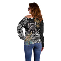 Polynesian Pitbull Off Shoulder Sweater Polynesian Pattern And Pitbull TS04 - Polynesian Pride