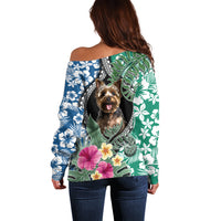 Polynesian Yorkshire Terrier Off Shoulder Sweater Polynesian Pattern And Yorkshire Terrier TS04 - Polynesian Pride