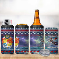 Tonga Christmas 4 in 1 Can Cooler Tumbler with Singing Whale Ocean Scene National Coat of Arms TS04 - Polynesian Pride