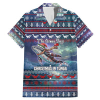 Tonga Christmas Family Matching Mermaid Dress and Hawaiian Shirt with Singing Whale Ocean Scene National Coat of Arms TS04 Dad's Shirt - Short Sleeve Multicolor - Polynesian Pride
