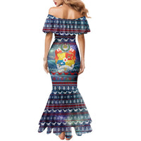Tonga Christmas Family Matching Mermaid Dress and Hawaiian Shirt with Singing Whale Ocean Scene National Coat of Arms TS04 - Polynesian Pride