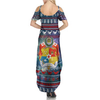 Tonga Christmas Family Matching Summer Maxi Dress and Hawaiian Shirt with Singing Whale Ocean Scene National Coat of Arms TS04 - Polynesian Pride