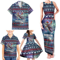 Tonga Christmas Family Matching Tank Maxi Dress and Hawaiian Shirt with Singing Whale Ocean Scene National Coat of Arms TS04 - Polynesian Pride