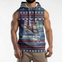 Tonga Christmas Sleeveless Hoodie with Singing Whale Ocean Scene National Coat of Arms TS04 - Polynesian Pride