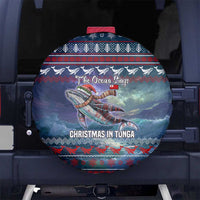 Tonga Christmas Spare Tire Cover with Singing Whale Ocean Scene National Coat of Arms TS04 No hole Multicolor - Polynesian Pride