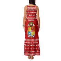 Tonga Christmas Family Matching Tank Maxi Dress and Hawaiian Shirt with Sea Turtle Coral Reef Design Snowflake Pattern and National Emblem TS04 - Polynesian Pride