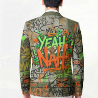 Yeah Nah Graffiti Skull New Zealand Slang Blazer Kiwi Grunge Brick Wall and Bold Urban Street Art TS04 - Polynesian Pride