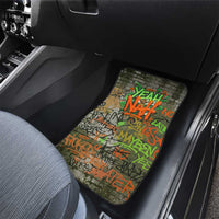 Yeah Nah Graffiti Skull New Zealand Slang Car Mats Kiwi Grunge Brick Wall and Bold Urban Street Art TS04 - Polynesian Pride