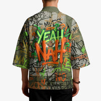 Yeah Nah Graffiti Skull New Zealand Slang Kimono Kiwi Grunge Brick Wall and Bold Urban Street Art TS04 - Polynesian Pride