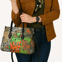Yeah Nah Graffiti Skull New Zealand Slang Leather Bag Kiwi Grunge Brick Wall and Bold Urban Street Art TS04 - Polynesian Pride