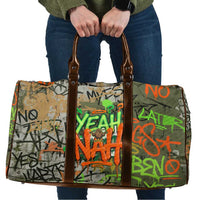 Yeah Nah Graffiti Skull New Zealand Slang Travel Bag Kiwi Grunge Brick Wall and Bold Urban Street Art TS04 Multicolor - Polynesian Pride