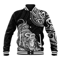 Hawaii Polynesian Baseball Jacket Gorila Tatoo Polynesian Style TS04 Unisex Black - Polynesian Pride