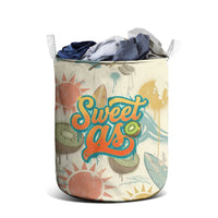 NZ Slang Sweet As Kiwi Shaka Sign Laundry Basket New Zealand Surfboards Sun and Tropical Beach Retro TS04 - Polynesian Pride