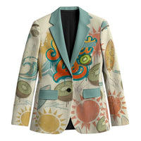 NZ Slang Sweet As Kiwi Shaka Sign Blazer New Zealand Surfboards Sun and Tropical Beach Retro TS04 Unisex Beige - Polynesian Pride
