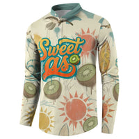 NZ Slang Sweet As Kiwi Shaka Sign Button Sweatshirt New Zealand Surfboards Sun and Tropical Beach Retro TS04 - Polynesian Pride