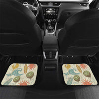 NZ Slang Sweet As Kiwi Shaka Sign Car Mats New Zealand Surfboards Sun and Tropical Beach Retro TS04 Set 2pcs - Back Beige - Polynesian Pride
