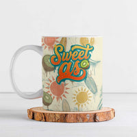 NZ Slang Sweet As Kiwi Shaka Sign Ceramic Mug New Zealand Surfboards Sun and Tropical Beach Retro TS04 Beige - Polynesian Pride