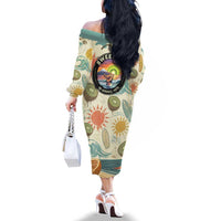 NZ Slang Sweet As Kiwi Shaka Sign Family Matching Off The Shoulder Long Sleeve Dress and Hawaiian Shirt New Zealand Surfboards Sun and Tropical Beach Retro TS04 - Polynesian Pride