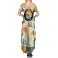 NZ Slang Sweet As Kiwi Shaka Sign Family Matching Summer Maxi Dress and Hawaiian Shirt New Zealand Surfboards Sun and Tropical Beach Retro TS04 - Polynesian Pride