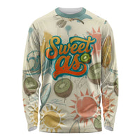 NZ Slang Sweet As Kiwi Shaka Sign Long Sleeve Shirt New Zealand Surfboards Sun and Tropical Beach Retro TS04 Unisex Beige - Polynesian Pride