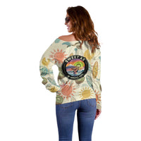 NZ Slang Sweet As Kiwi Shaka Sign Off Shoulder Sweater New Zealand Surfboards Sun and Tropical Beach Retro TS04 - Polynesian Pride